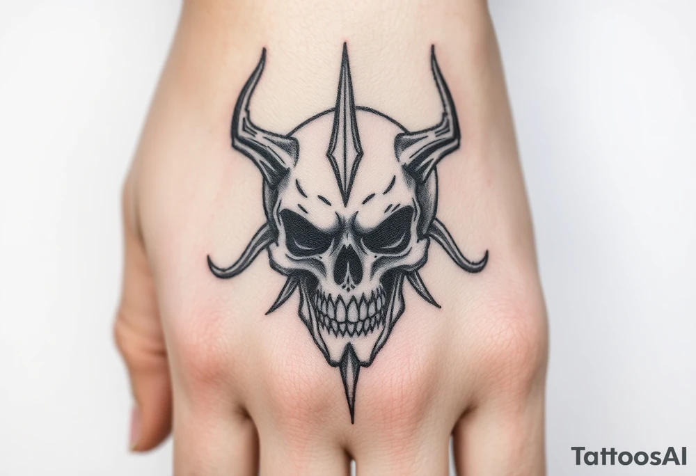 Demonic skull tattoo idea