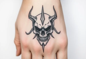 Demonic skull tattoo idea