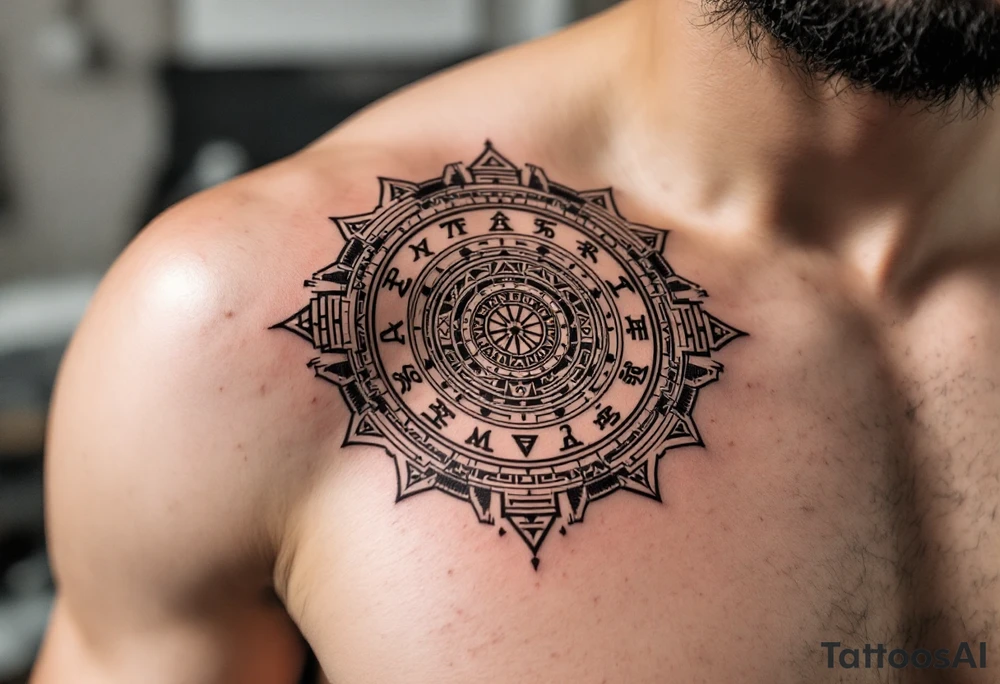 Aztec calendar tattoo idea