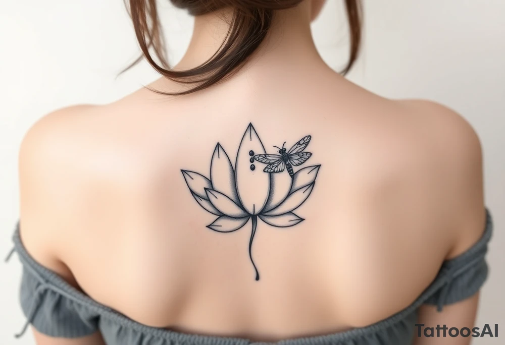Lotus with dragonfly tattoo idea