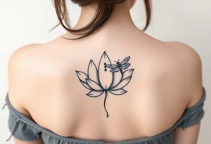 Lotus with dragonfly tattoo idea