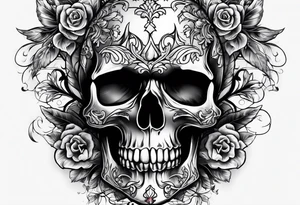 burning skull tattoo idea