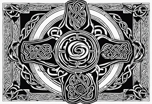 Celtic cross,moon,rose tattoo idea