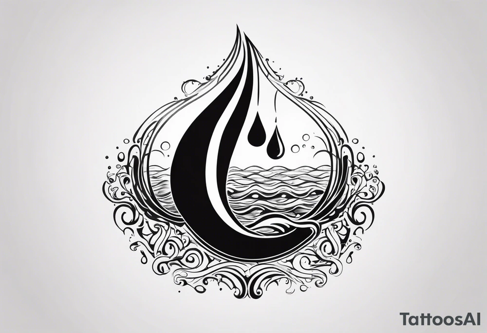 water drop falling into ocean tattoo idea