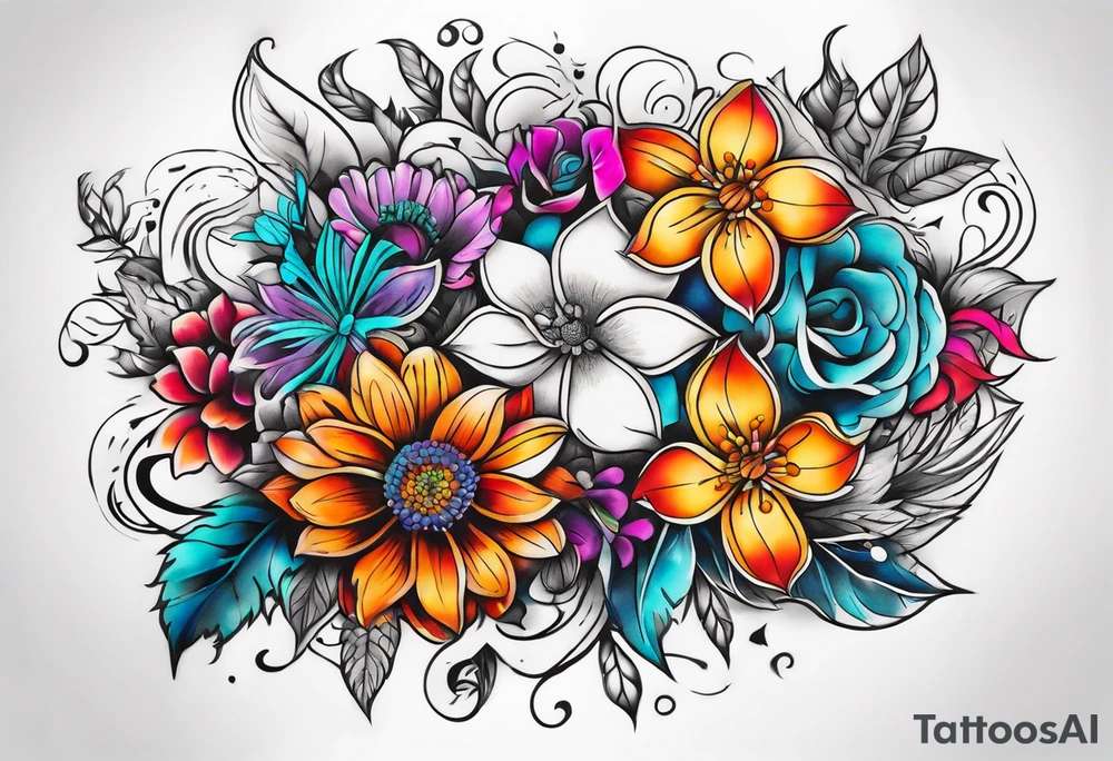 Flower chest piece tattoo idea