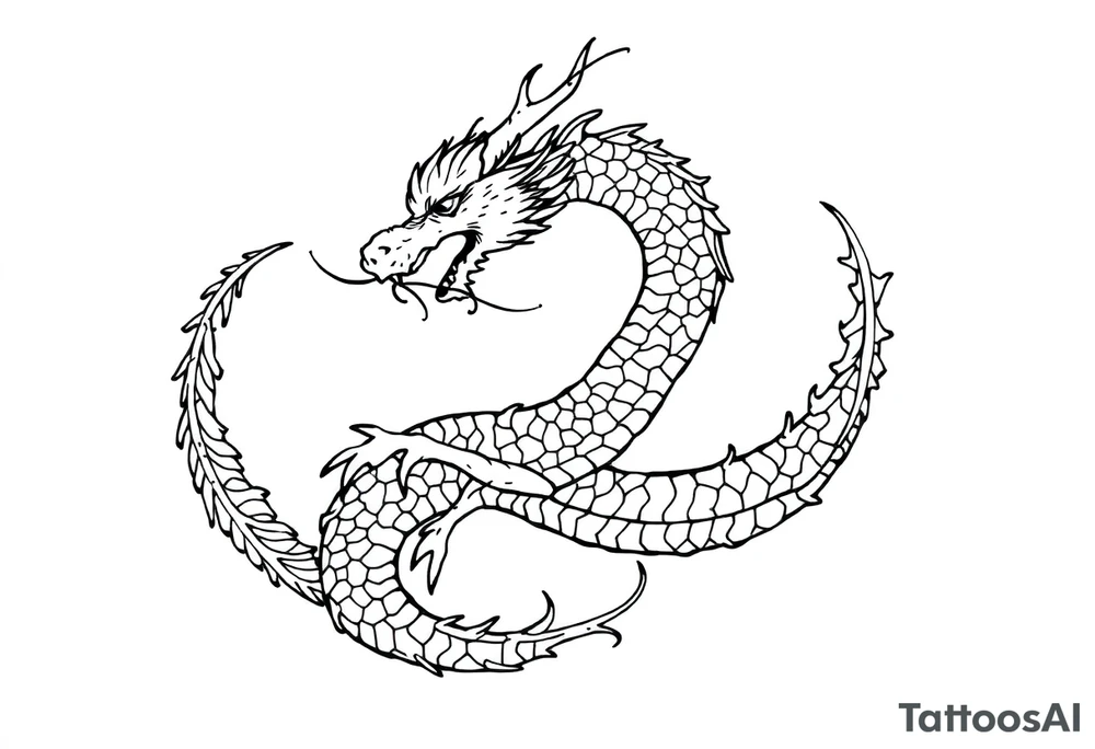 Haku the dragon in the shape of an ouroboros tattoo idea