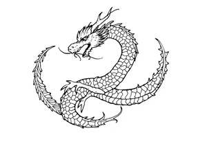 Haku the dragon in the shape of an ouroboros tattoo idea