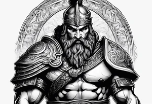 Greek god of war armored tattoo idea
