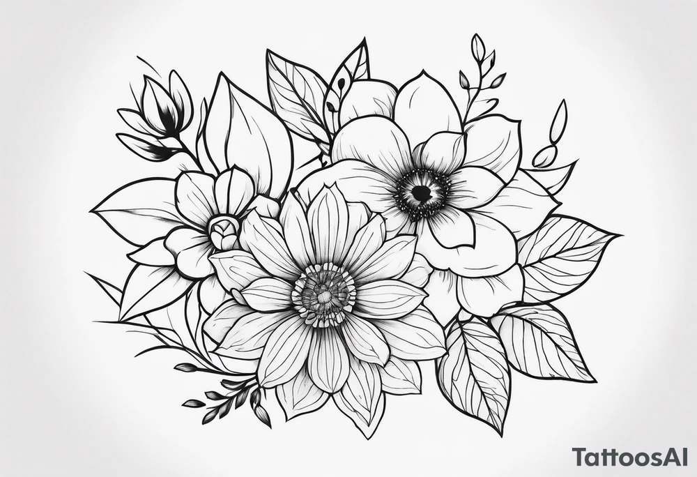 ornaments of flowers tattoo idea