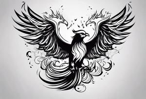phoenix rising from ashes tattoo idea
