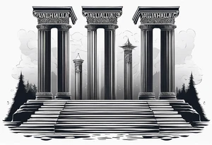 Valhalla steps
 pillars fog tattoo idea