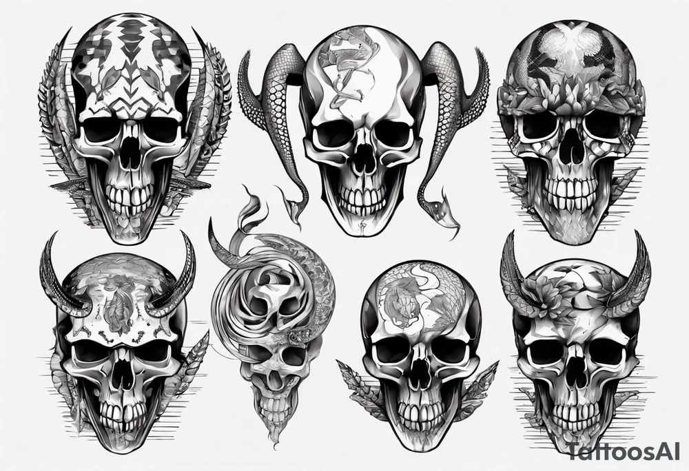 python skull tattoo idea