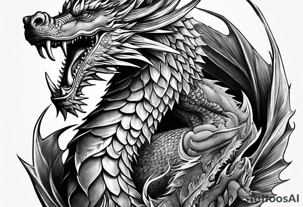 men thigh welsh dragon tattoo idea