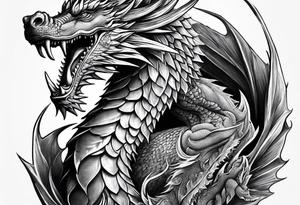 men thigh welsh dragon tattoo idea