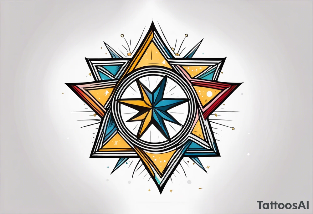 star with border around star tattoo idea