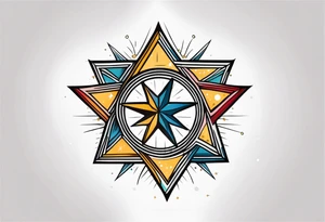 star with border around star tattoo idea