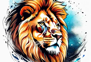Small male lion with inspirational quote tattoo idea