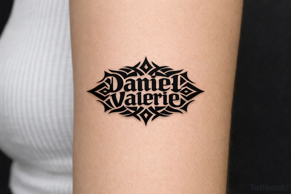 daniel valerie ambigram tattoo idea