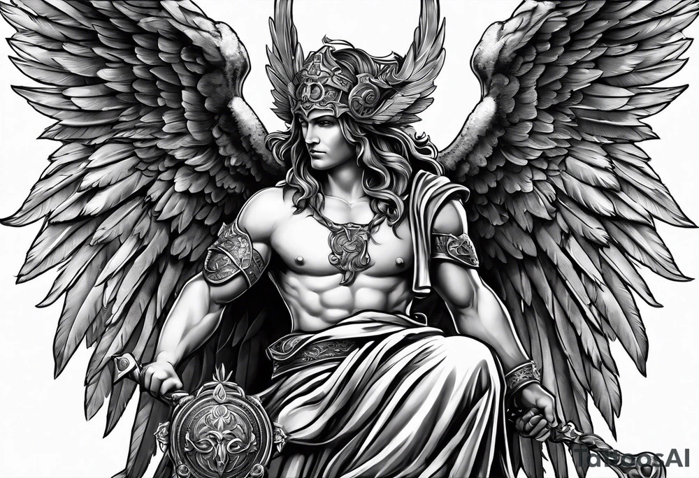 Roman devil Roman angel tattoo idea