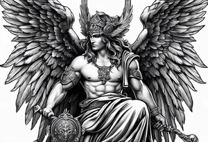 Roman devil Roman angel tattoo idea