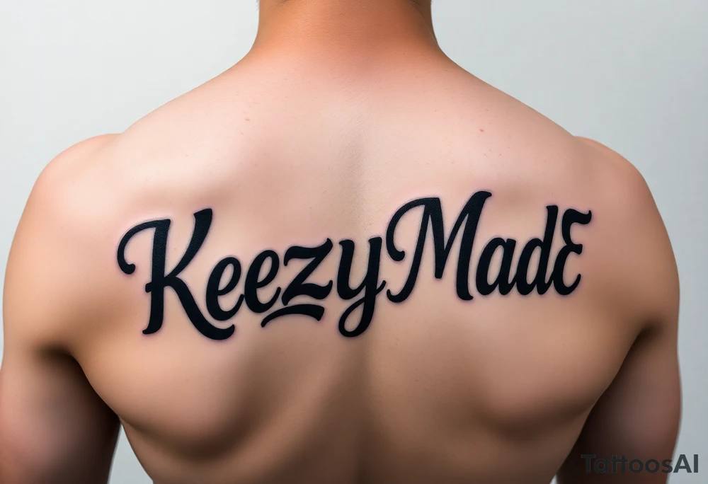 Rounded bubble style lettering as one  (KeezY MadE) tattoo idea