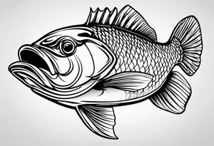 outline walleye simple small no scales tattoo idea