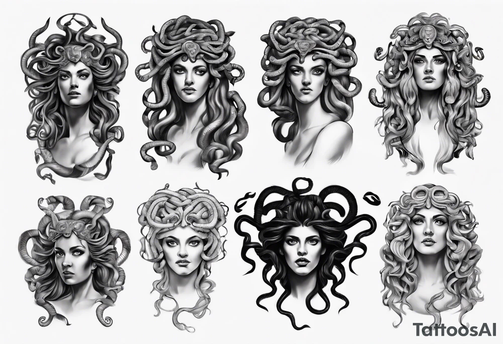 realistic medusa greek mythology tattoo idea