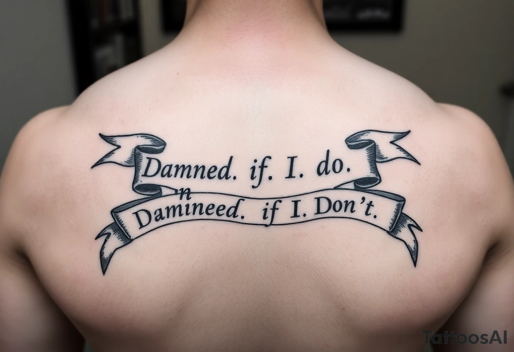 Ribbons that say "Damned if I do n Damned if I don't" tattoo idea
