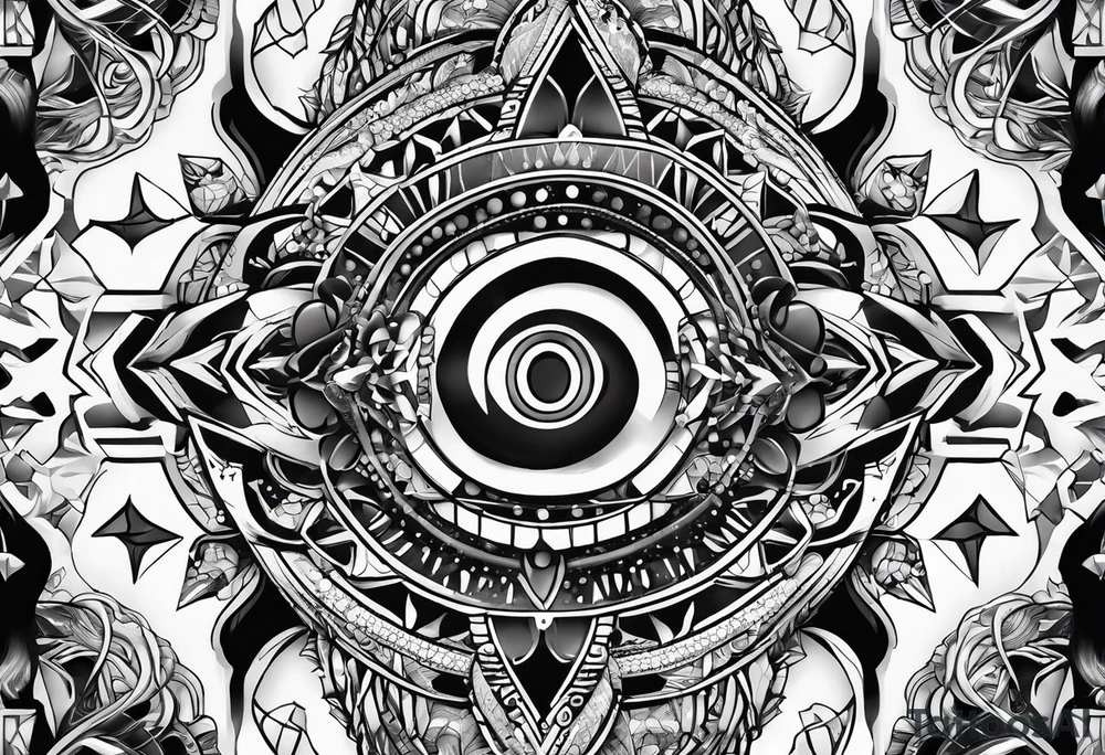 strip made of atoms and prism stones tattoo idea
