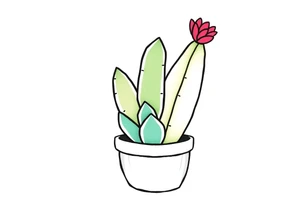 cute cacti and succulent in a pot tattoo idea