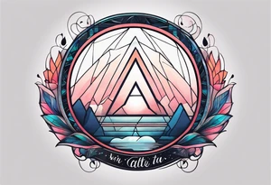 letter delta inside a circle, subtle, girly, simplistic tattoo idea