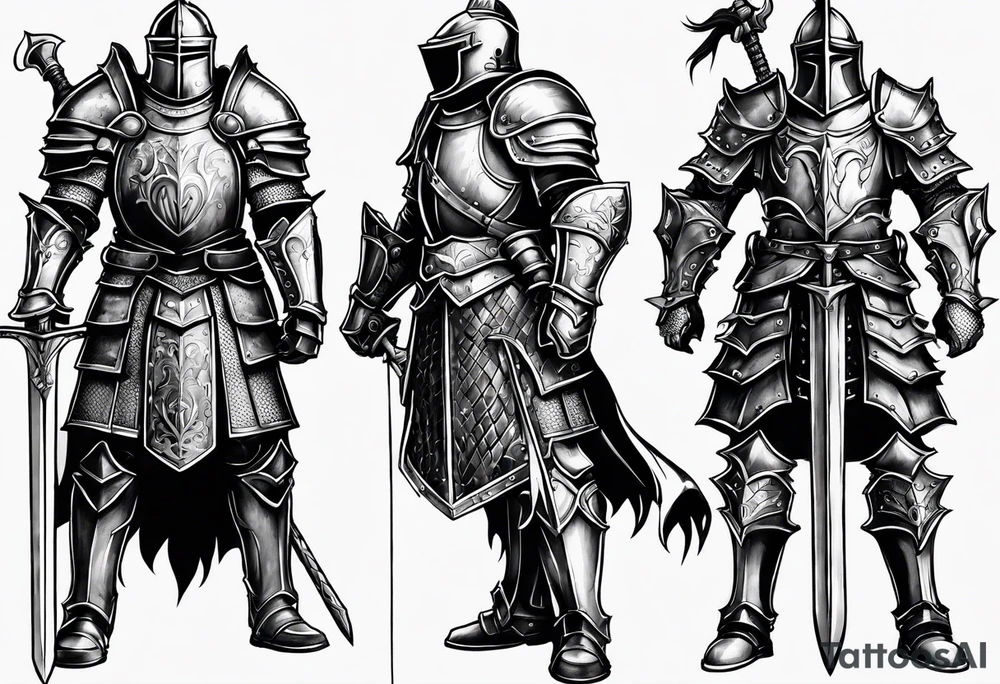 two knights heavy armor tattoo idea