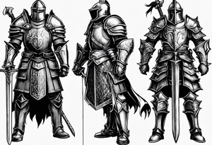 two knights heavy armor tattoo idea