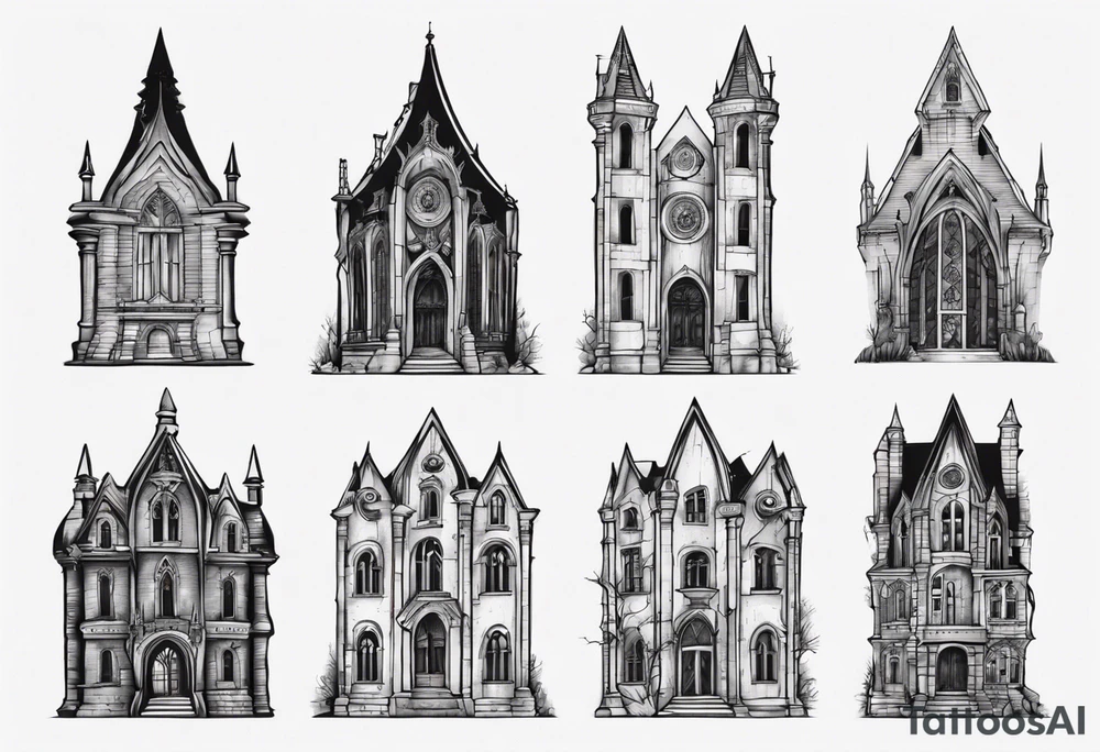 Gothic building tattoo idea