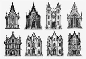 Gothic building tattoo idea