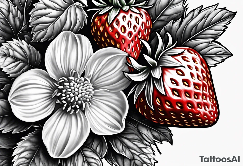 Hyper realistic Strawberry tattoo idea