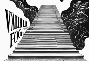 Valhalla  fog stairs mist tattoo idea