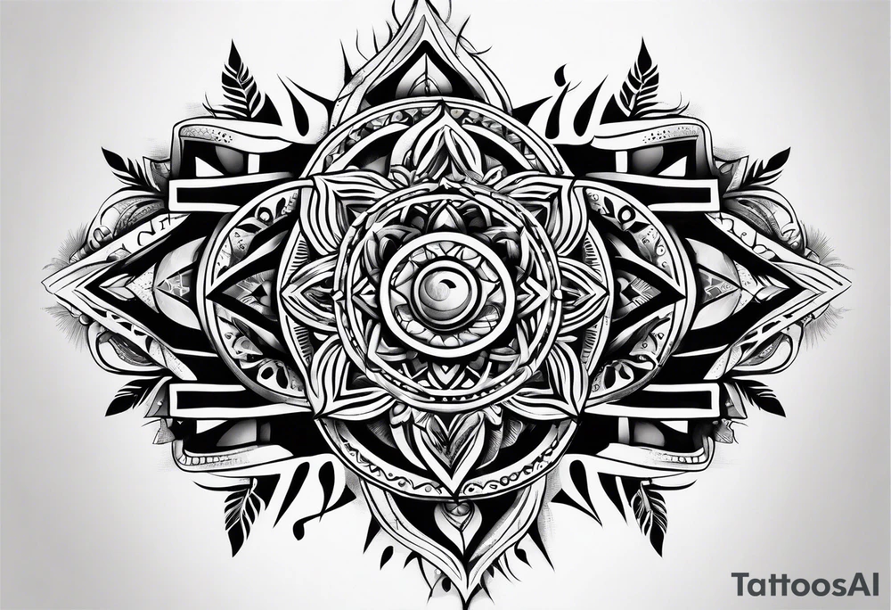 forearm narrow band tattoo with spiritual elements tattoo idea