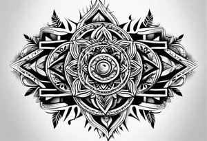 forearm narrow band tattoo with spiritual elements tattoo idea