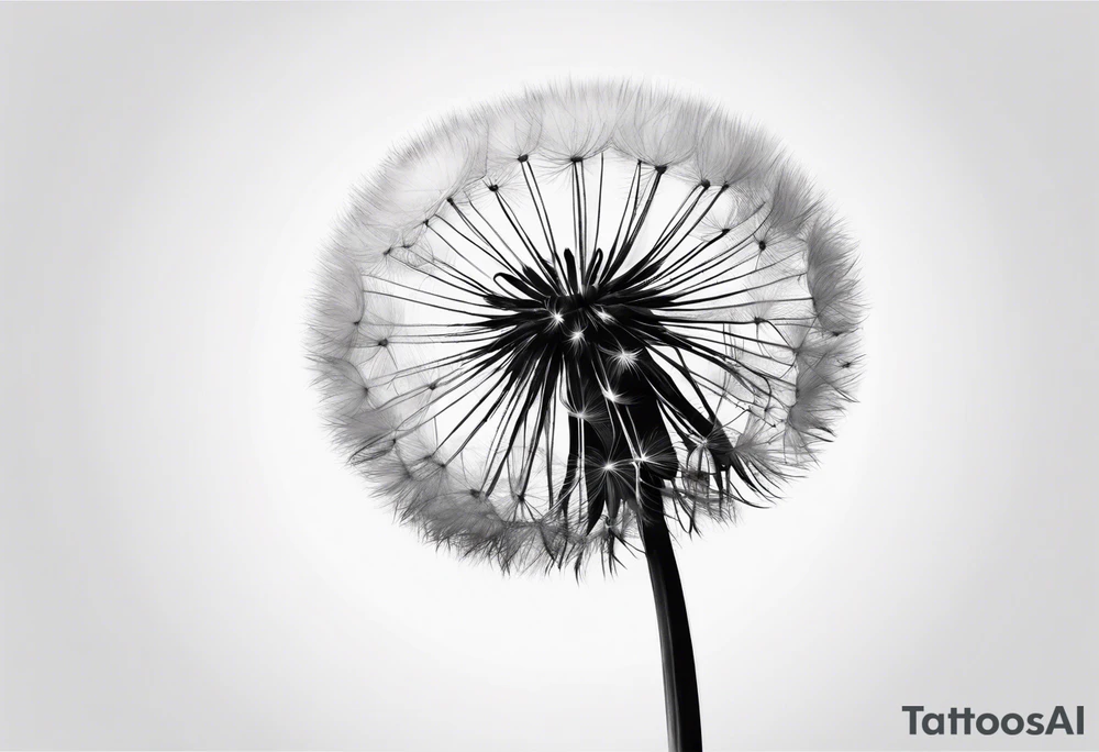 A fluffy dandelion with the stem coming out of the letter B in the name Cambria tattoo idea