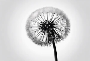A fluffy dandelion with the stem coming out of the letter B in the name Cambria tattoo idea