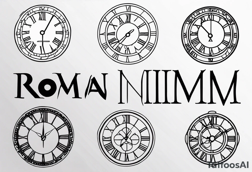 Roman numerals with anime tattoo idea