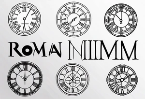 Roman numerals with anime tattoo idea