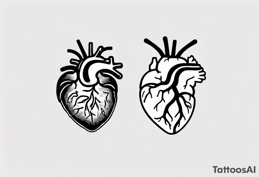Left half human brain and right half human heart tattoo idea Left half human brain and right half human heart tattoo idea