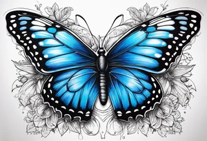 Blue butterfly tattoo idea