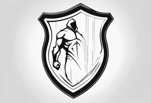 Tears bouncing off person male shield tattoo idea