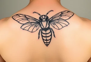 Angry hornet flying with arched body tattoo idea