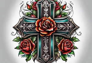 leather cross tattoo idea