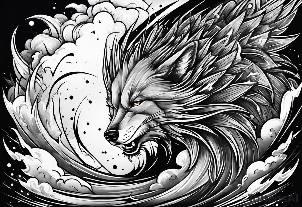 a lighting bolt storm tattoo idea