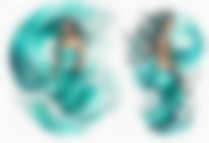 a turquoise water woman standing in the waves tattoo idea